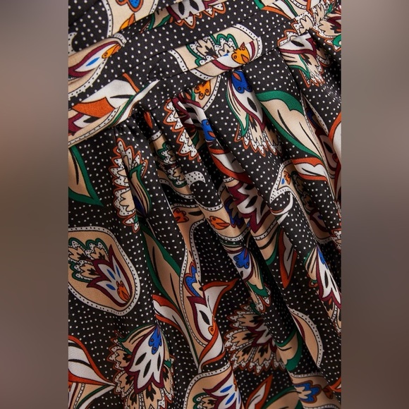 Maje Isley Paisley Print Satin Romper Wrap-effect printed  playsuit Size M - Picture 7 of 16